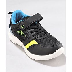 Cute Walk by Babyhug Sneakers with Velcro Closure - Black & Blue