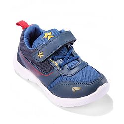 Cute Walk by Babyhug Sneakers Shoes with Velcro Closure & Star Print - Navy Blue