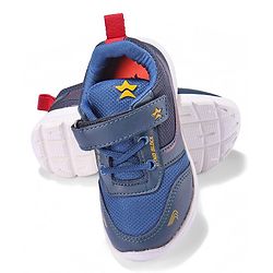 Cute Walk by Babyhug Sneakers Shoes with Velcro Closure & Star Print - Navy Blue