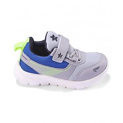 Cute Walk by Babyhug Sneakers Shoes with Velcro Closure & Star Print - Grey