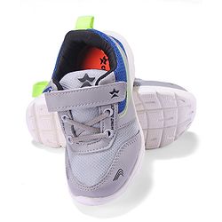 Cute Walk by Babyhug Sneakers Shoes with Velcro Closure & Star Print - Grey