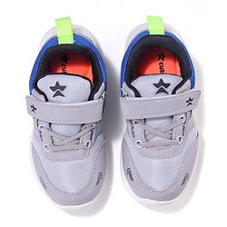 Cute Walk by Babyhug Sneakers Shoes with Velcro Closure & Star Print - Grey