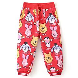 Babyhug Disney Single Jersey Full Length Winne the Pooh Printed Lounge Pant - Red