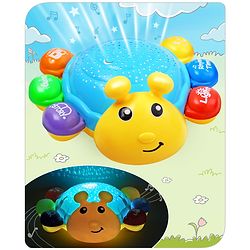 Babyhug Musical Bump and Go Beetle Projector Toy With Light- Yellow| Animal Toy With Music, Lights & Sounds For 12 Months+| Fun Learning Toy for Kids| Best Gift for Toddlers| Non-Toxic| BIS Certified
