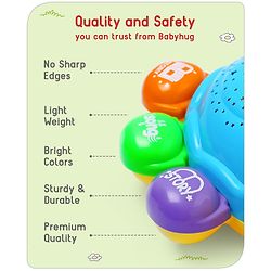 Babyhug Musical Bump and Go Beetle Projector Toy With Light- Yellow| Animal Toy With Music, Lights & Sounds For 12 Months+| Fun Learning Toy for Kids| Best Gift for Toddlers| Non-Toxic| BIS Certified