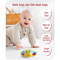 Babyhug Musical Bump and Go Beetle Projector Toy With Light- Yellow| Animal Toy With Music, Lights & Sounds For 12 Months+| Fun Learning Toy for Kids| Best Gift for Toddlers| Non-Toxic| BIS Certified
