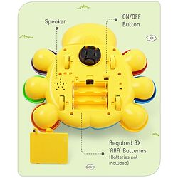 Babyhug Musical Bump and Go Beetle Projector Toy With Light- Yellow| Animal Toy With Music, Lights & Sounds For 12 Months+| Fun Learning Toy for Kids| Best Gift for Toddlers| Non-Toxic| BIS Certified