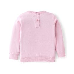 Babyhug Knitted Full Sleeves Sweater with Penguin Design -Pink