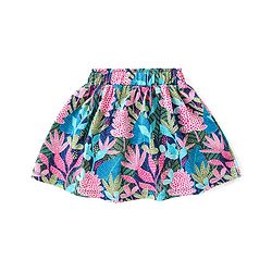 Babyhug Single Jersey Knit  Sleeveless Top & Skirt Set with Leaf Print - Multicolour