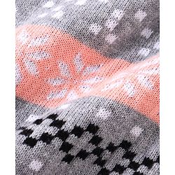 Babyhug Knitted Full Length Regular Fit Designed Woollen Pant - Grey