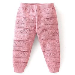 Babyhug Knitted Full Length Regular Fit Designed Woollen Pant - Grey