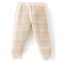 Babyhug Knitted Full Length Regular Fit Designed Woollen Pant - Grey