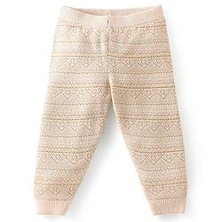 Babyhug Knitted Full Length Regular Fit Designed Woollen Pant - Grey