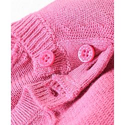 Babyhug Knitted Raglan Sleeves Sweater Set Cable Knit Design Design - Pink