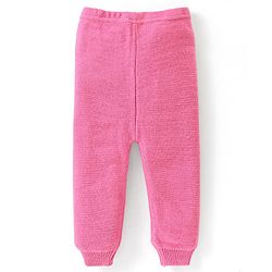 Babyhug Knitted Raglan Sleeves Sweater Set Cable Knit Design Design - Pink