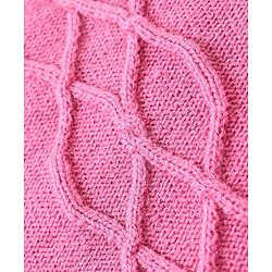 Babyhug Knitted Raglan Sleeves Sweater Set Cable Knit Design Design - Pink