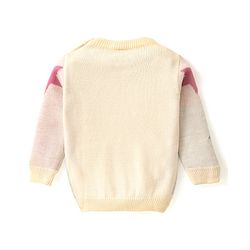 Babyhug Knitted Full Sleeves Baby Sweater Set with Star Design - Pink & White