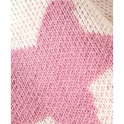 Babyhug Knitted Full Sleeves Baby Sweater Set with Star Design - Pink & White