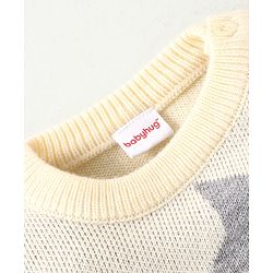 Babyhug Knitted Full Sleeves Baby Sweater Set with Star Design - Pink & White