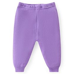 Babyhug Knitted Full Sleeves Baby Sweater Set with Floral Design - Lavender