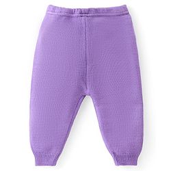 Babyhug Knitted Full Sleeves Baby Sweater Set with Floral Design - Lavender