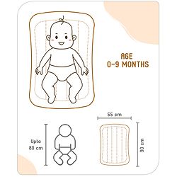 Babyhug Cotton Mattress Set with Mosquito Net Elephant Print - Pink