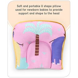 Babyhug Cotton Mattress Set with Mosquito Net Elephant Print - Pink