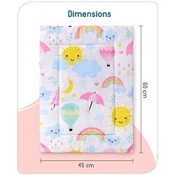 Babyhug Multi Purpose Baby Mat With Sunny Day Theme Print Set Of 3 - White