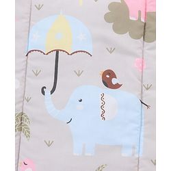 Babyhug Multi Purpose Baby Mat With Rainy Day Theme Print Set Of 3 - Light Beige