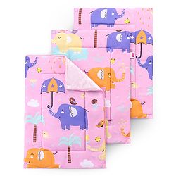 Babyhug Multi Purpose Baby Mat With Rainy Day Theme Print Set Of 3 - Light Beige