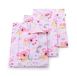 Babyhug Multi Purpose Baby Mat With Rainy Day Theme Print Set Of 3 - Light Beige