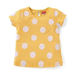 Babyhug Cotton Knit Half Sleeves Top Floral Graphics Pack Of 3 - Pink & Yellow
