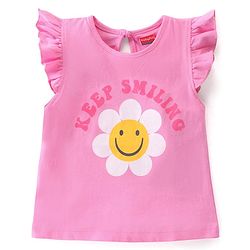 Babyhug Cotton Frill Sleeves Tops With Floral Smiley & Polka Dots Print Pack of 3 - Multicolor