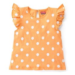 Babyhug Cotton Frill Sleeves Tops With Floral Smiley & Polka Dots Print Pack of 3 - Multicolor
