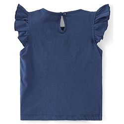 Babyhug Cotton A-Line Frill Sleeves Tops With Floral Graphics & Polka Dot Print Pack of 3 - Navy Pink & Yellow