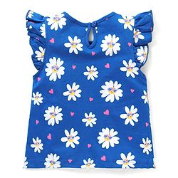 Babyhug Cotton Frill Sleeves Tops With Hearts Graphics Pack of 3 - Multicolor