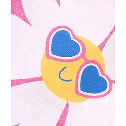 Babyhug Cotton Frill Sleeves Tops With Hearts Graphics Pack of 3 - Multicolor