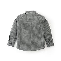 Babyhug Cotton Knit Full Sleeves Striped Shirt & Trouser With Bow - Black