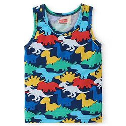 Babyhug 100% Cotton Knit Sleeveless Sando Dino Print - Multicolor