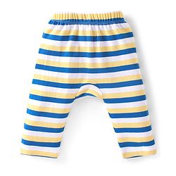 Babyhug Cotton Interlock Knit Full Length Diaper Leggings Stripes & Animal Print Pack Of 3 - Multicolor