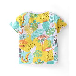 Babyhug Cotton Knit Half Sleeves Night Suit With Tropical Theme - Multicolor