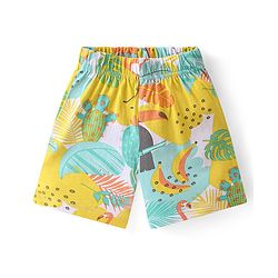Babyhug Cotton Knit Half Sleeves Night Suit With Tropical Theme - Multicolor