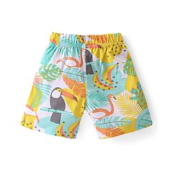 Babyhug Cotton Knit Half Sleeves Night Suit With Tropical Theme - Multicolor