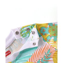Babyhug Cotton Knit Half Sleeves Night Suit With Tropical Theme - Multicolor
