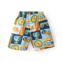 Babyhug Single Jersey Knit Half Sleeves Night Suit With Dino Print - Yellow