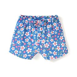 Babyhug Cotton Half Sleeves Night Suit With Floral Print - Blue