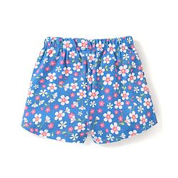 Babyhug Cotton Half Sleeves Night Suit With Floral Print - Blue
