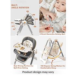 Babyhug Swing High Chair - Grey