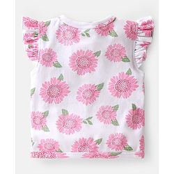 Babyhug 100% Cotton Knit Frill Sleeves Polka Dots & Floral Printed Antibacterial Front Open Vests Pack of 3 - Pink & Green