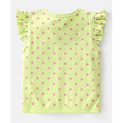 Babyhug 100% Cotton Knit Frill Sleeves Polka Dots & Floral Printed Antibacterial Front Open Vests Pack of 3 - Pink & Green